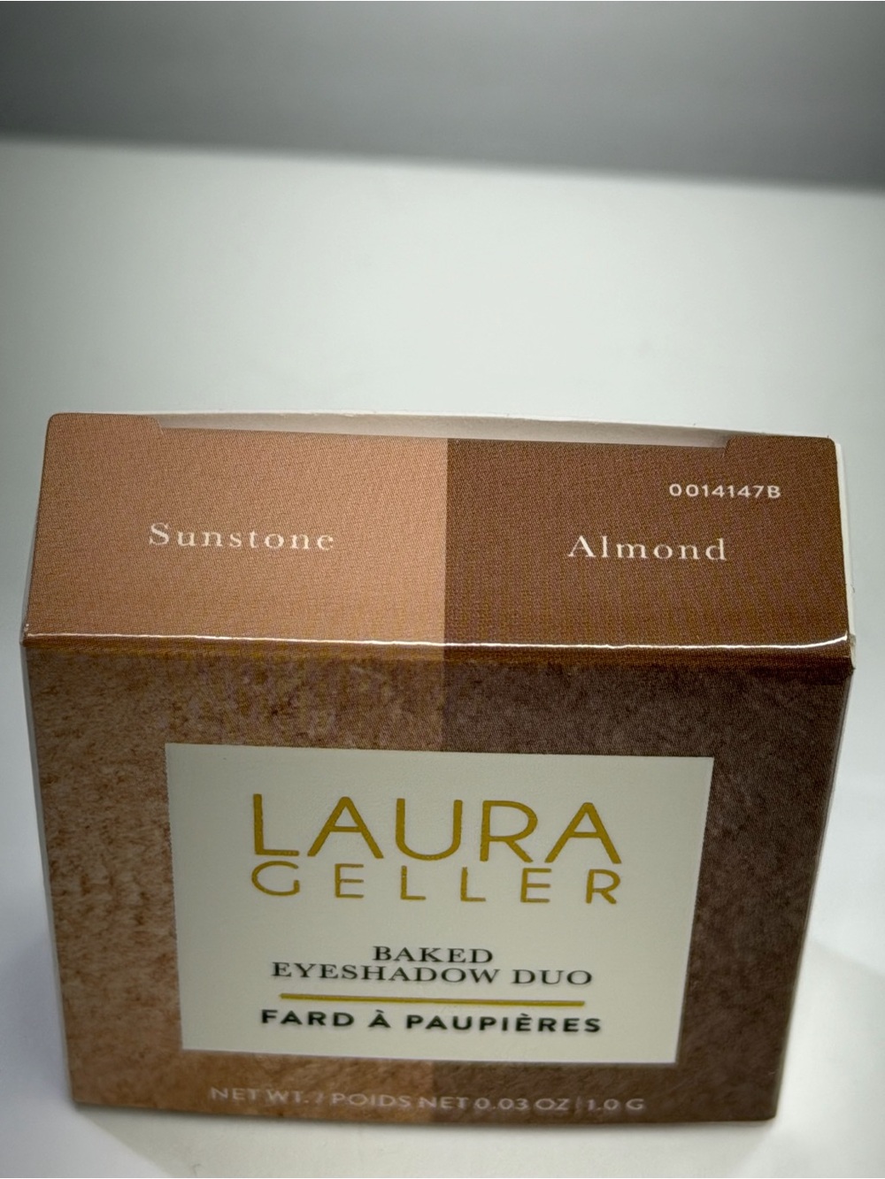 Laura Geller Baked Eyeshadow Duo Sunstone Almond 0.03 oz Full Size NIB - Picture 7 of 8